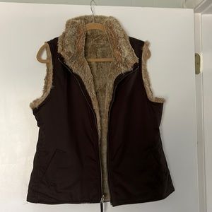 Reversible faux fur vest
